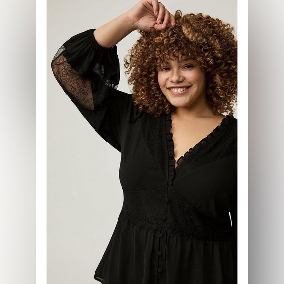 Torrid Black Lace Blouse - Picture 3 of 10